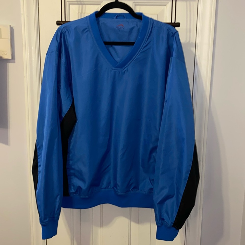 Men’s Acuity pullover. Blue and black, polyester and nylon